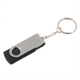 USB-Flash накопитель - брелок (флешка) "HIT",  4 Gb, в металлическом корпусе с пластиковыми вставками, черный