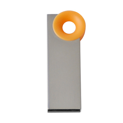 Мini USB-Flash накопитель "Ring" в металлическом корпусе с пластиковым цветным кольцом, 4 Gb, оранжевый