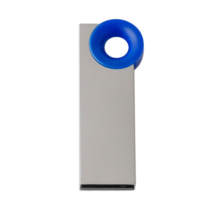 Мini USB-Flash накопитель "Ring" в металлическом корпусе с пластиковым цветным кольцом, 4 Gb, синий
