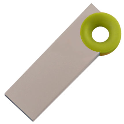 Мini USB-Flash накопитель "Ring" в металлическом корпусе с пластиковым цветным кольцом, 4 Gb, зеленый