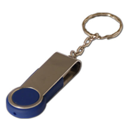 USB-Flash накопитель - брелок (флешка) "Swing",  4 Gb, в металлическом корпусе с пластиковыми вставками, темно-синий