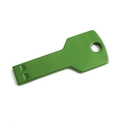 USB-Flash накопитель (флешка) в виде  ключа, модель KEY, объем памяти  4 Gb, цвет зеленый