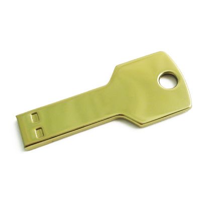 USB-Flash накопитель (флешка) в виде  ключа, модель KEY, объем памяти  4 Gb, цвет золотой