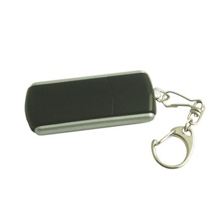 USB-Flash накопитель - брелок (флешка) прямоугольной формы из пластика с выдвижным механизмом, модель 040, объем памяти  4 Gb, цвет чёрный