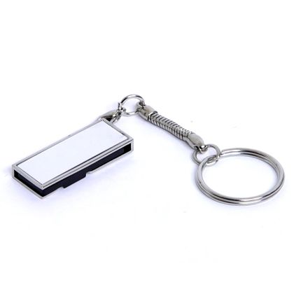 USB-Flash накопитель - брелок (флешка) в металлическом корпусе, модель Mini Silver, объем памяти  4 Gb, цвет серебряный