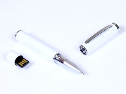 USB-Flash накопитель (флешка) - металлическая ручка, модель 366, объем памяти  4 Gb, цвет белый
