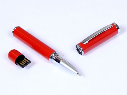USB-Flash накопитель (флешка) - металлическая ручка, модель 366, объем памяти  4 Gb, цвет красный