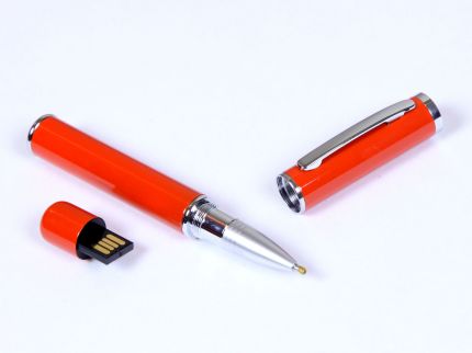 USB-Flash накопитель (флешка) - металлическая ручка, модель 366, объем памяти  4 Gb, цвет оранжевый