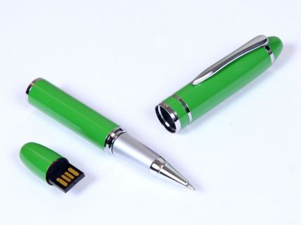 USB-Flash накопитель (флешка) - металлическая ручка, модель 370, объем памяти  4 Gb, цвет зелёный