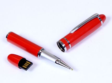 USB-Flash накопитель (флешка) - металлическая ручка, модель 370, объем памяти  4 Gb, цвет красный