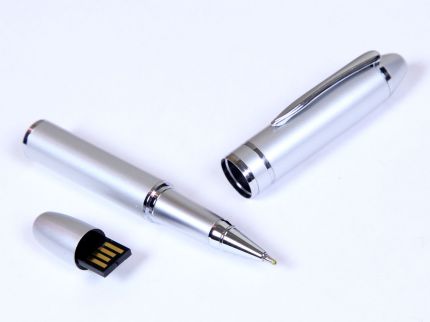 USB-Flash накопитель (флешка) - металлическая ручка, модель 370, объем памяти  4 Gb, цвет серебряный