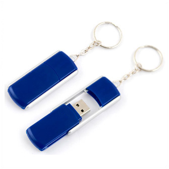 USB-Flash накопитель - брелок (флешка) "TWIST" раздвижной с кольцом для ключей,  8 Gb. Синий