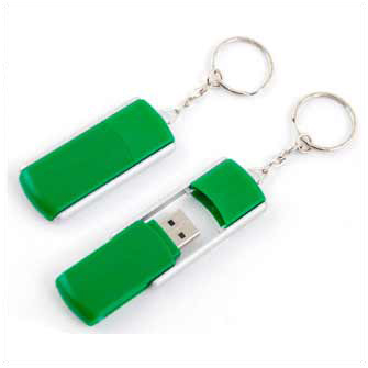 USB-Flash накопитель - брелок (флешка) "TWIST" раздвижной с кольцом для ключей,  8 Gb. Зелёный