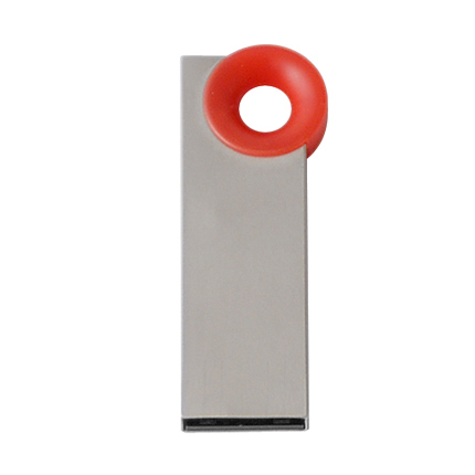 Мini USB-Flash накопитель "Ring" в металлическом корпусе с пластиковым цветным кольцом, 8 Gb, красный