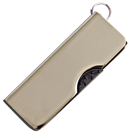 USB-Flash накопитель - брелок (флешка) "FLIP",  8 Gb, в металлическом корпусе с пластиковыми вставками, серебряный цвет