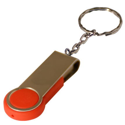 USB-Flash накопитель - брелок (флешка) "Swing",  8 Gb, в металлическом корпусе с пластиковыми вставками, красный