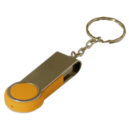 USB-Flash накопитель - брелок (флешка) "Swing", 16 Gb, в металлическом корпусе с пластиковыми вставками, желтый