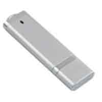 USB-Flash накопитель (флешка) из пластика классической прямоугольной формы, модель 002, объем памяти 16 Gb, цвет серебряный