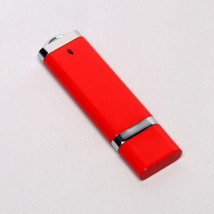 USB-Flash накопитель (флешка) из пластика классической прямоугольной формы, модель 002, объем памяти 16 Gb, цвет красный