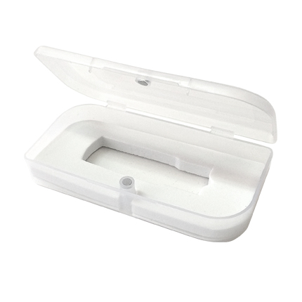 Подарочная пластиковая коробка для USB-Flash накопителя, прозрачная, с белым ложементом под флешку размером 52х15 мм