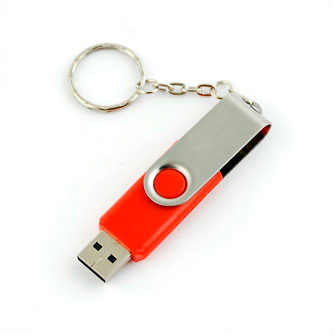 USB-Flash накопитель - брелок (флешка) "HIT", 32 Gb, в металлическом корпусе с пластиковыми вставками, красный