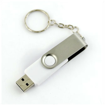 USB-Flash накопитель - брелок (флешка) "HIT", 32 Gb, в металлическом корпусе с пластиковыми вставками, белый