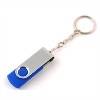 USB-Flash накопитель - брелок (флешка) "HIT", 32 Gb, в металлическом корпусе с пластиковыми вставками, синий