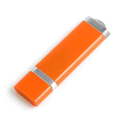USB-Flash накопитель (флешка) "LIGHT", 32 GB пластиковый корпус, алюминиевые вставки. Оранжевый