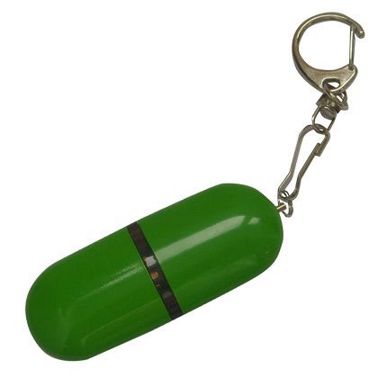 USB-Flash накопитель - брелок (флешка) из пластика каплевидной формы, модель 015, объем памяти 32 Gb, цвет зеленый