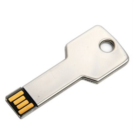USB-Flash накопитель (флешка) в виде  ключа, модель KEY, объем памяти 32 Gb, цвет серебряный