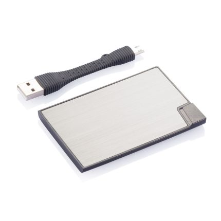 Зарядное устройство в форме кредитной карты, цвет серебряный, 1500 mAh