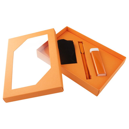 Набор Energy: аккумулятор 2200 mAh и пластиковая шариковая ручка, цвет оранжевый