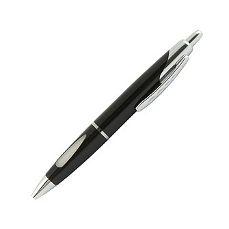 Ручка шариковая пластиковая с металлическим клипом, черная