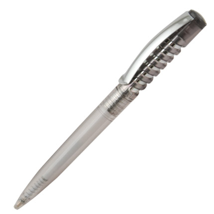 Ручка шариковая пластиковая "Джая", нажимной механизм, с металлическим клипом, корпус полупрозрачный серый