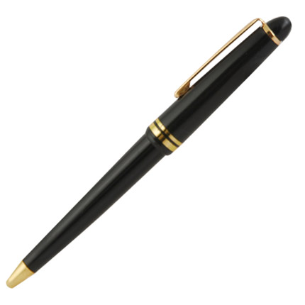 Ручка шариковая пластиковая "Бангера", нажимной механизм, с металлическим золотистым клипом и наконечником, корпус чёрный