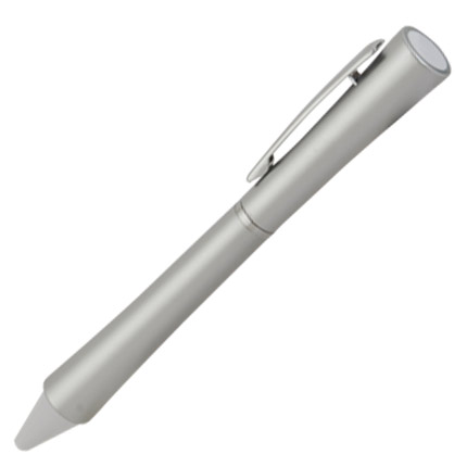 Ручка шариковая пластиковая "Науру", поворотный механизм, металлический клип и кольцо хромированные, корпус серый, наконечник белый