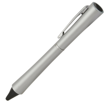 Ручка шариковая пластиковая "Науру", поворотный механизм, металлический клип и кольцо хромированные, корпус серый, наконечник чёрный