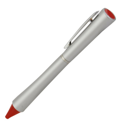Ручка шариковая пластиковая "Науру", поворотный механизм, металлический клип и кольцо хромированные, корпус серый, наконечник красный
