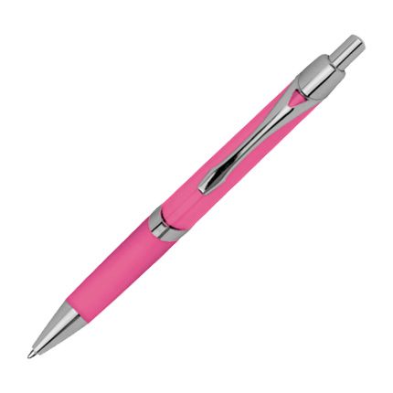 Ручка шариковая "Лерида" с прозрачным корпусом, розовая