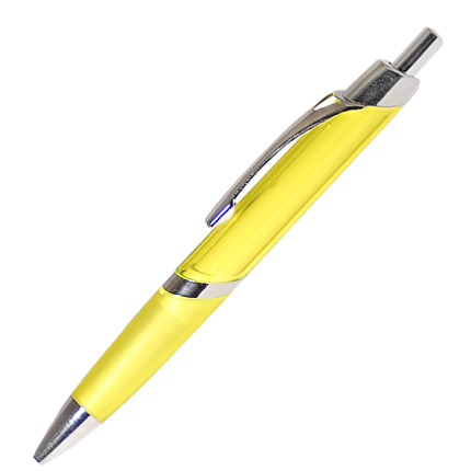 Ручка шариковая "Лерида" с прозрачным корпусом, жёлтая