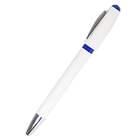 Ручка шариковая пластиковая "Винто", белый корпус, клип и наконечник хромированные, синяя