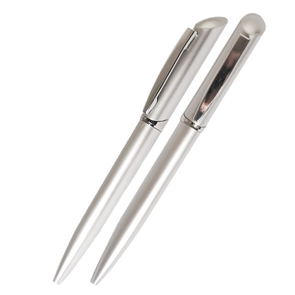 Ручка шариковая пластиковая "Писко", цветной корпус, клип и наконечник хромированные, серебряный цвет