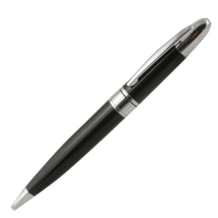 Ручка металлическая шариковая "Дарлинг" с поворотным механизмом, клип и наконечник хромированные, корпус чёрный
