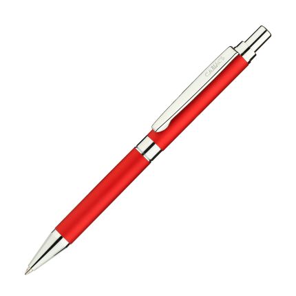 Металлическая шариковая ручка бренд "Салiасъ" коллекция "Гдов", нажимной механизм, цвет матовый красный