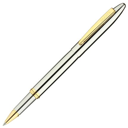 Ручка-роллер бренд "Салiасъ" коллекция "Новгород", латунь с хромированием и золочением