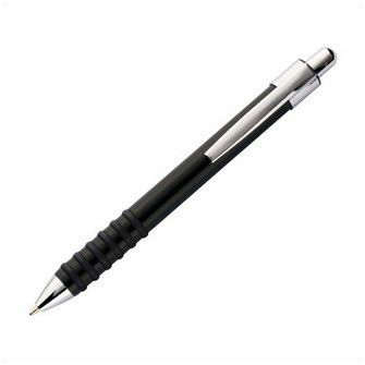 Металлическая ручка, корпус черный с резиновыми кольцами черного цвета