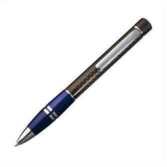 Металлическая ручка в подарочном футляре с имитацией карбона голубая