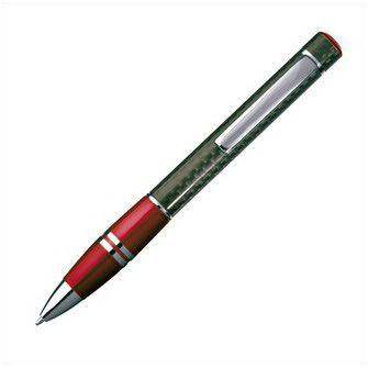 Металлическая ручка в подарочном футляре с имитацией карбона красная