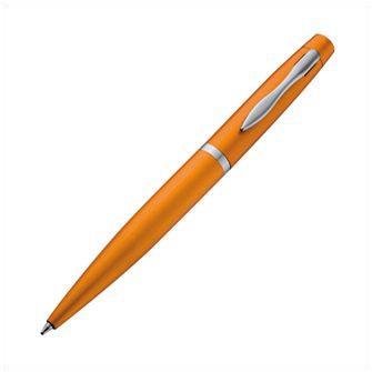 Алюминиевая ручка с серебристым клипом, корпус цвета оранжевый металлик