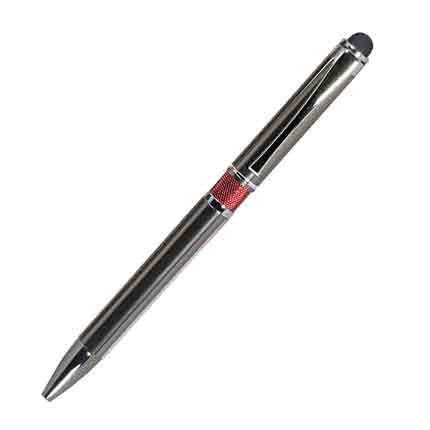 Шариковая металлическая ручка, Portobello Trend, коллекция "iP", нажимной механизм, со стилусом, цвет красный